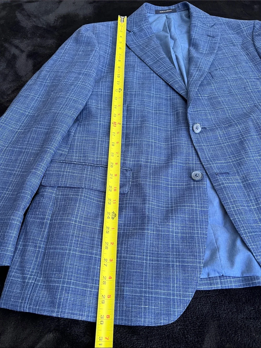 High Quality Wool, Silk & Linen blue  blazer